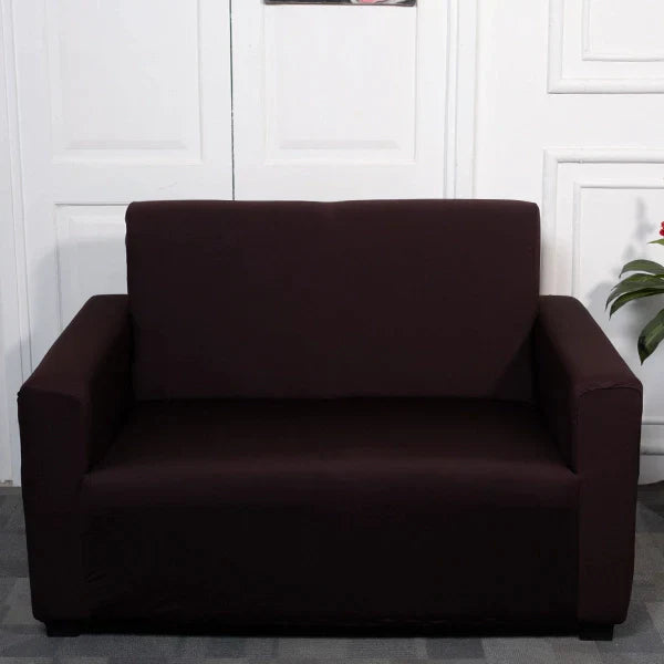 Divine Trendz Brown Solid Elastic Sofa Slipcovers