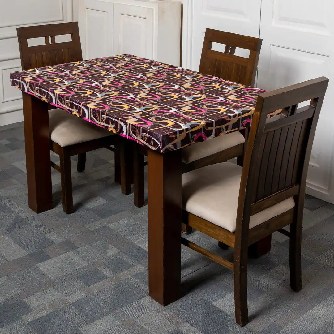 Colorful Maze Elastic Table Covers Set