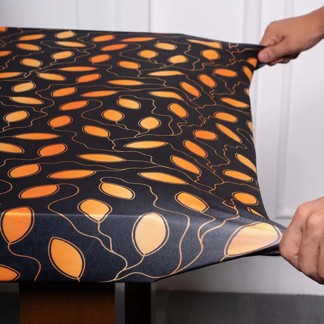 Golden Leaves Stretchable Table Cover