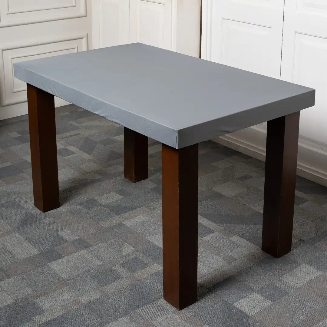 Grey Solid Elastic Table Covers