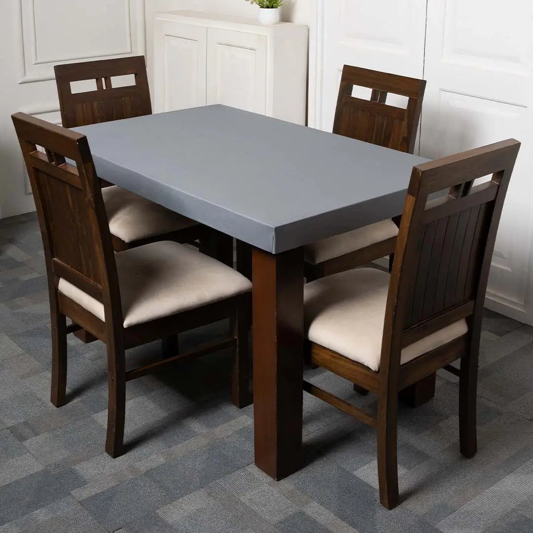 Grey Solid Elastic Table Cover Sets