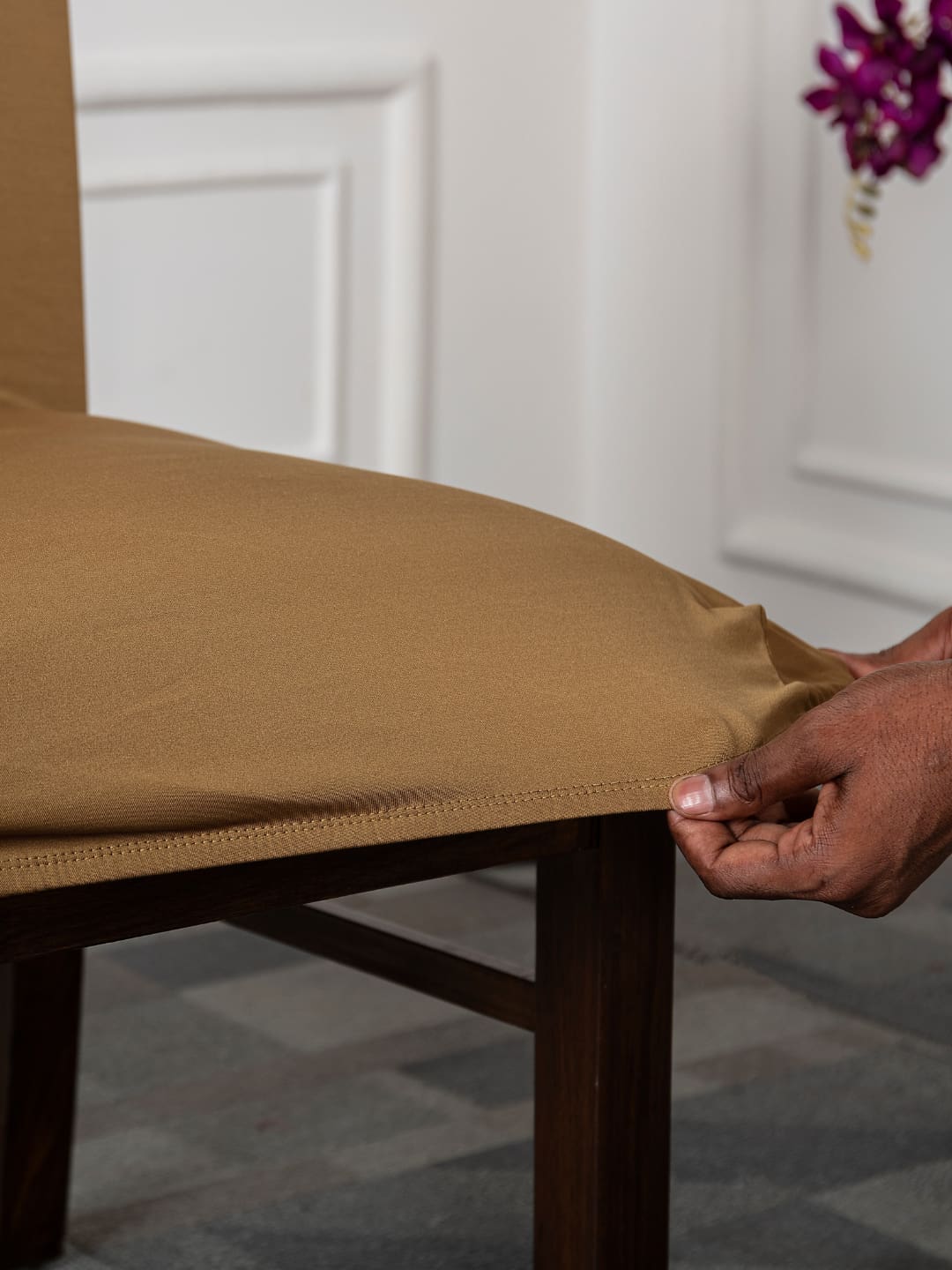 Indian Khakhi Dining Chair Covers
