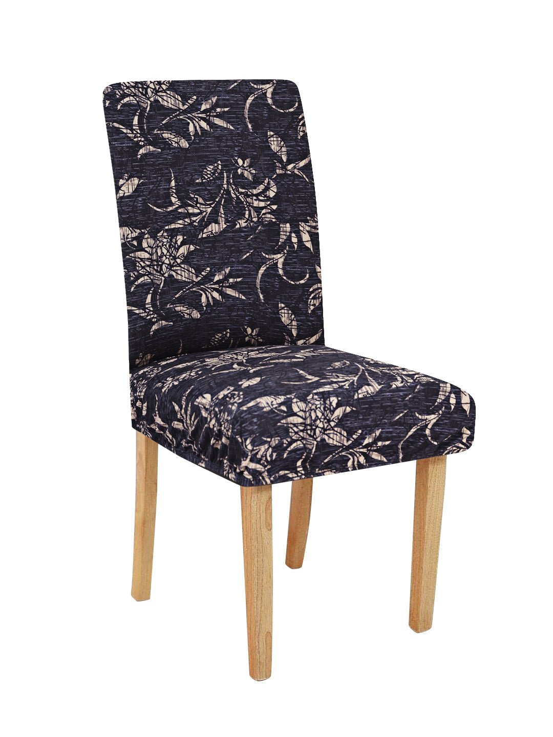 Black & Beige Abstract Chair Covers Set of 4