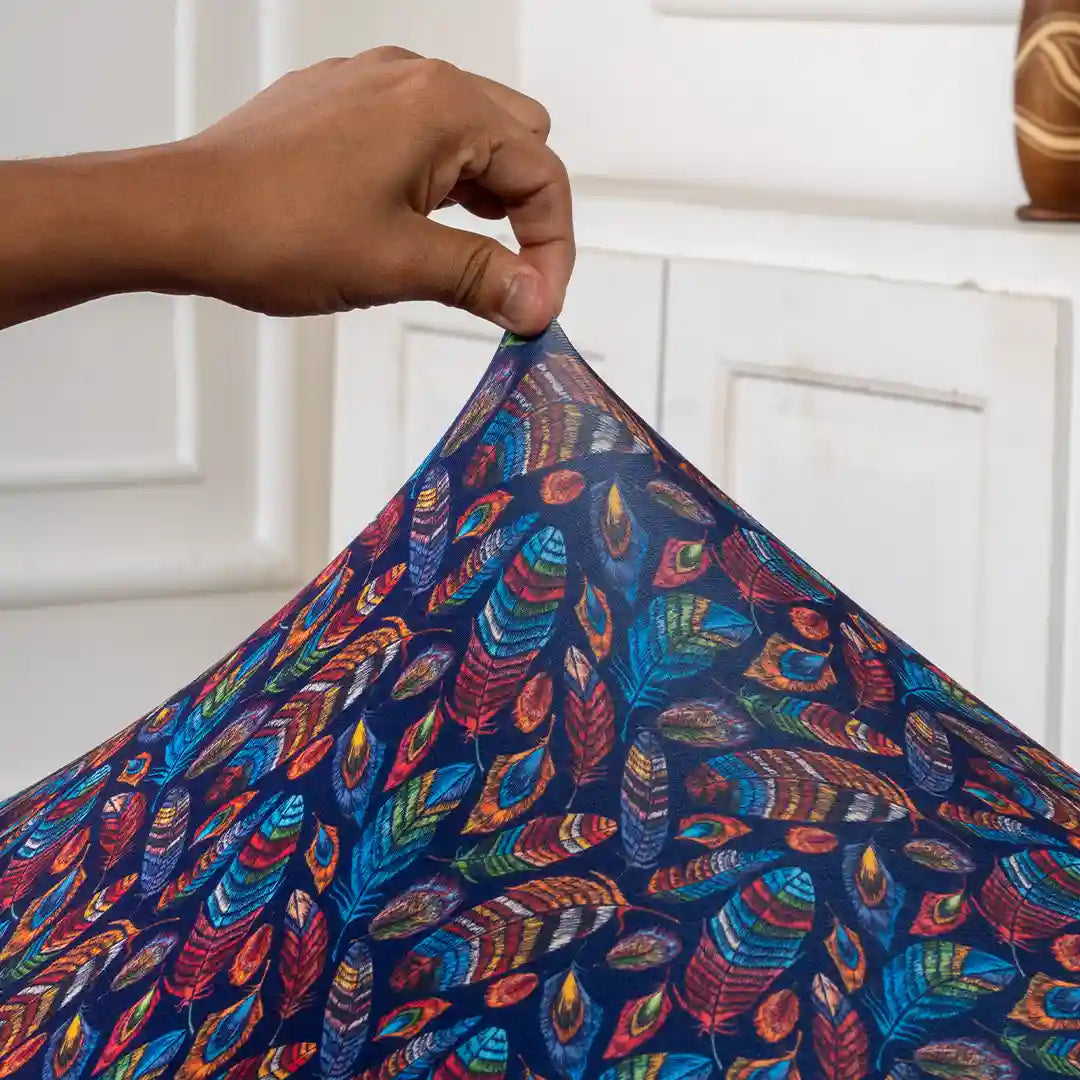 Multicolored Feather Stretchable Chair And Table Cover