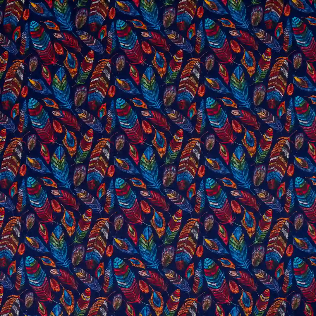 Multicolored Feather Design Elastic Chair And Table Cover