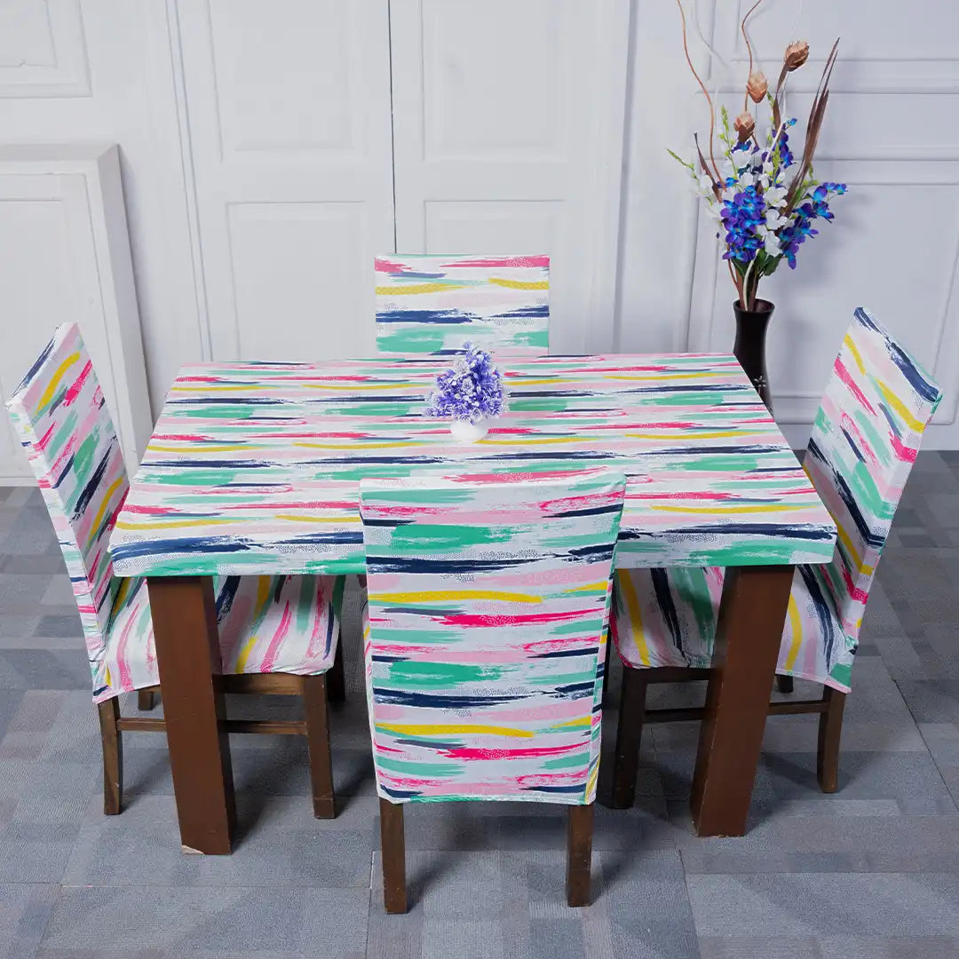 Multi-Coloured Design Chair and Table Cover