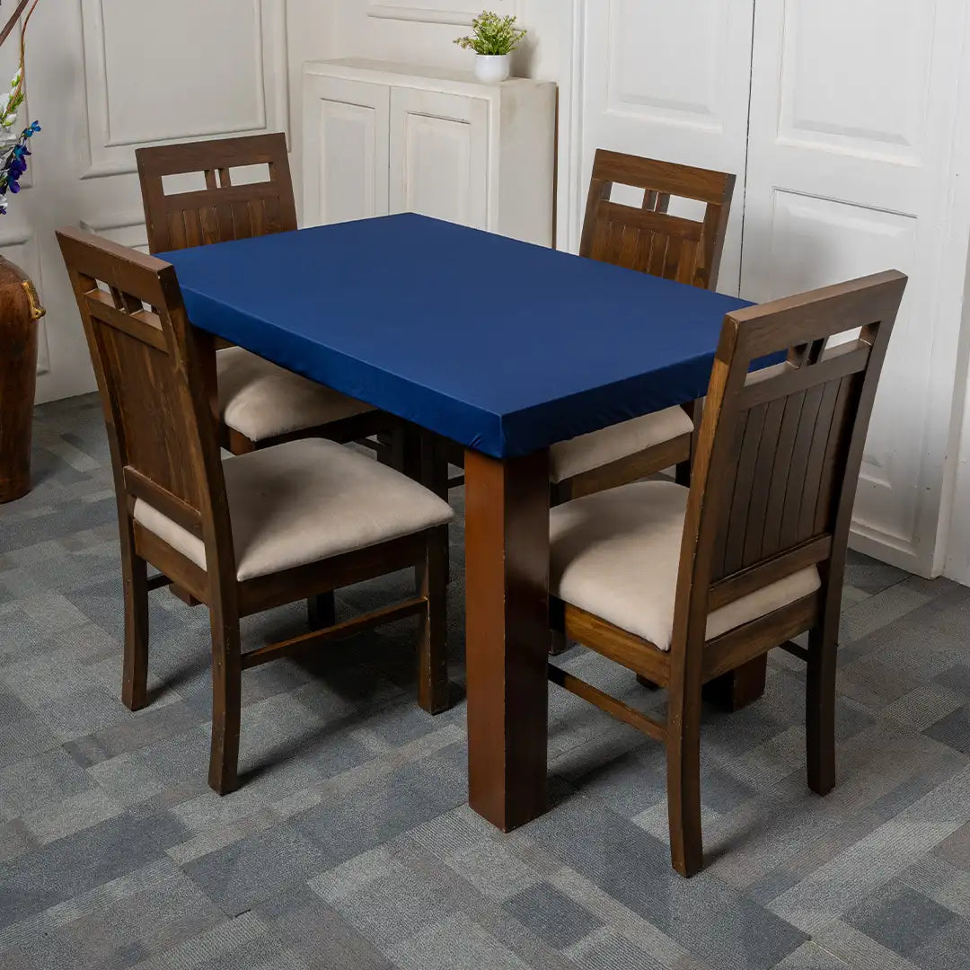 Navy Blue Solid Elastic Table Covers
