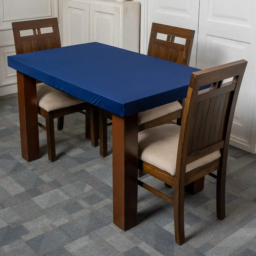 Navy Blue Solid Elastic Table Covers