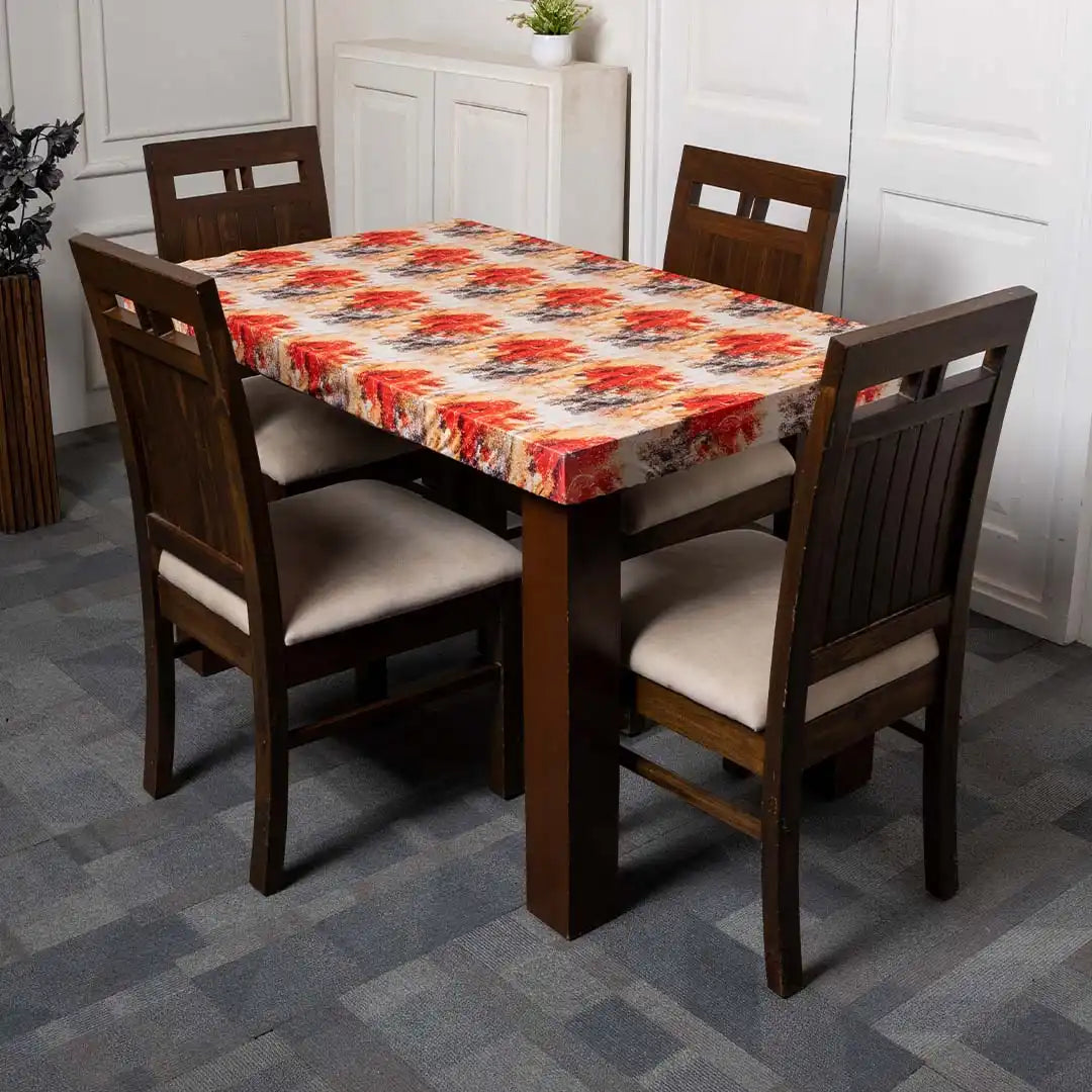 DivineTrendz Exclusive - Orange Tie & Die Elastic Table Cover