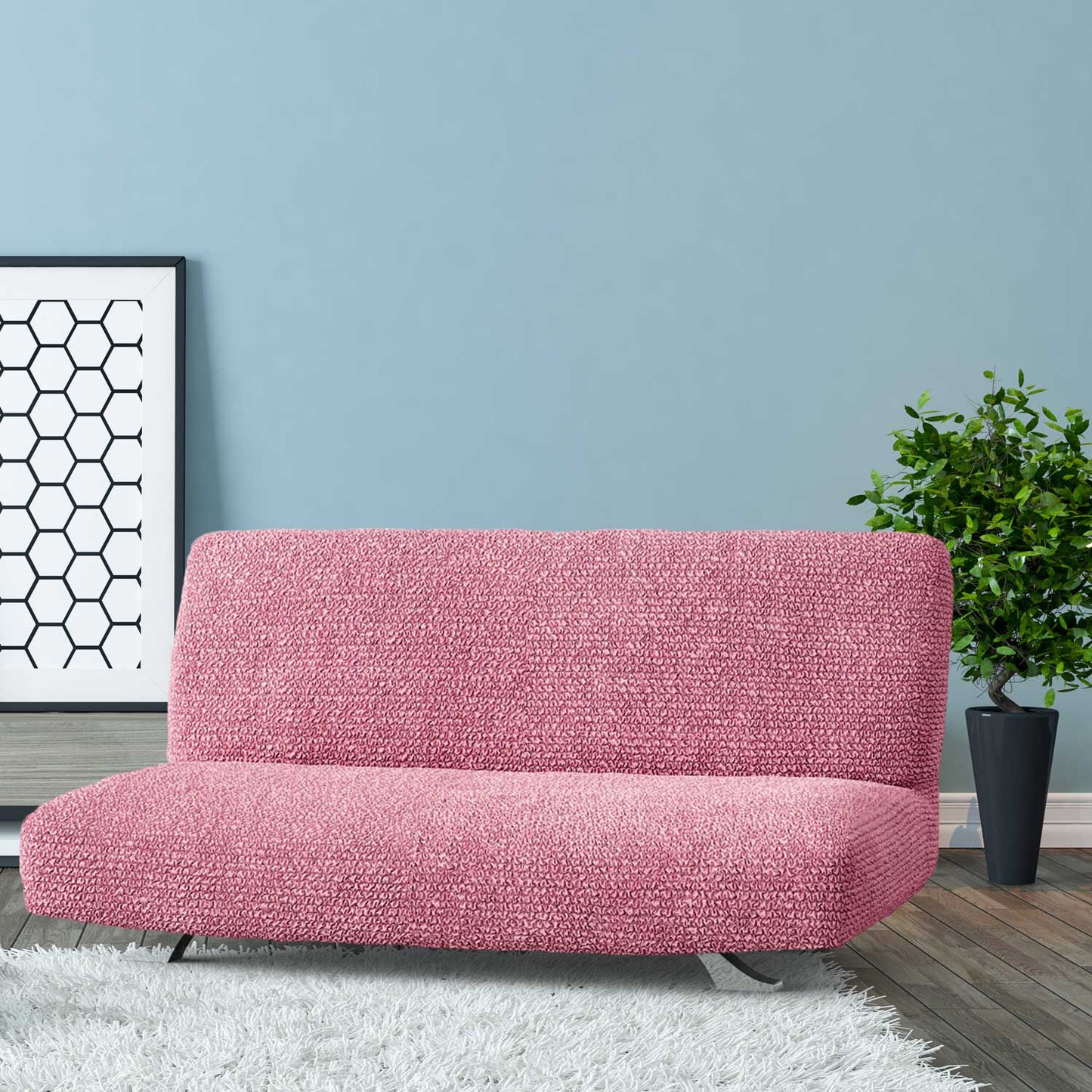 DivineTrendz™ Exclusive - Pink Luxe Crinkle Futon Cover