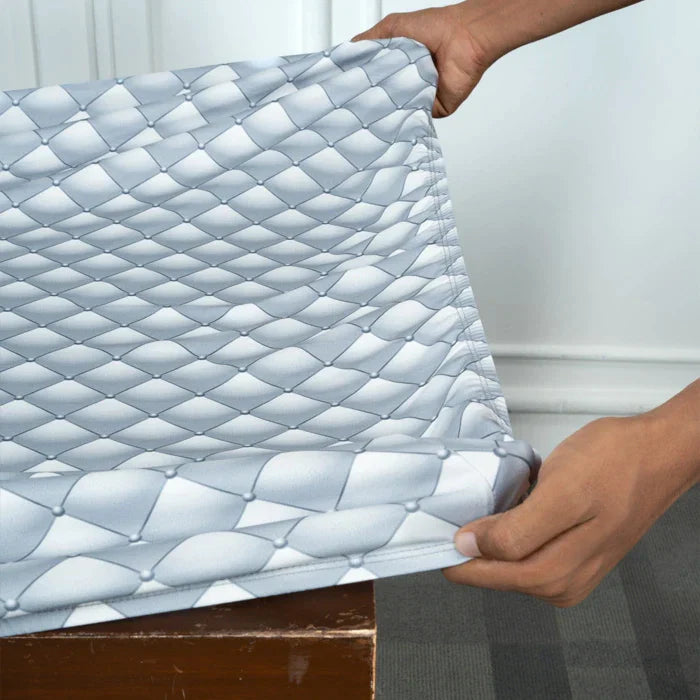 Silver Capitone Design Elastic Table Cover