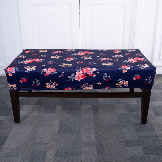 Purple Flower Elastic Bench Cover