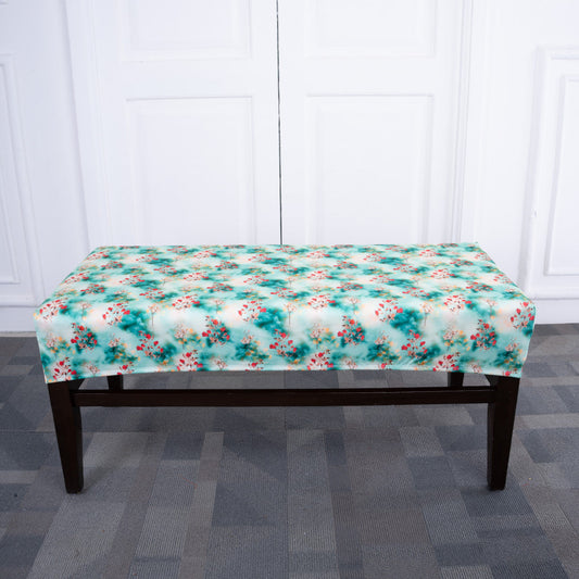 Green Tulip Elastic Bench Cover