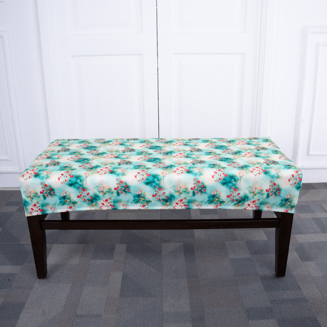 Green Tulip Elastic Bench Cover