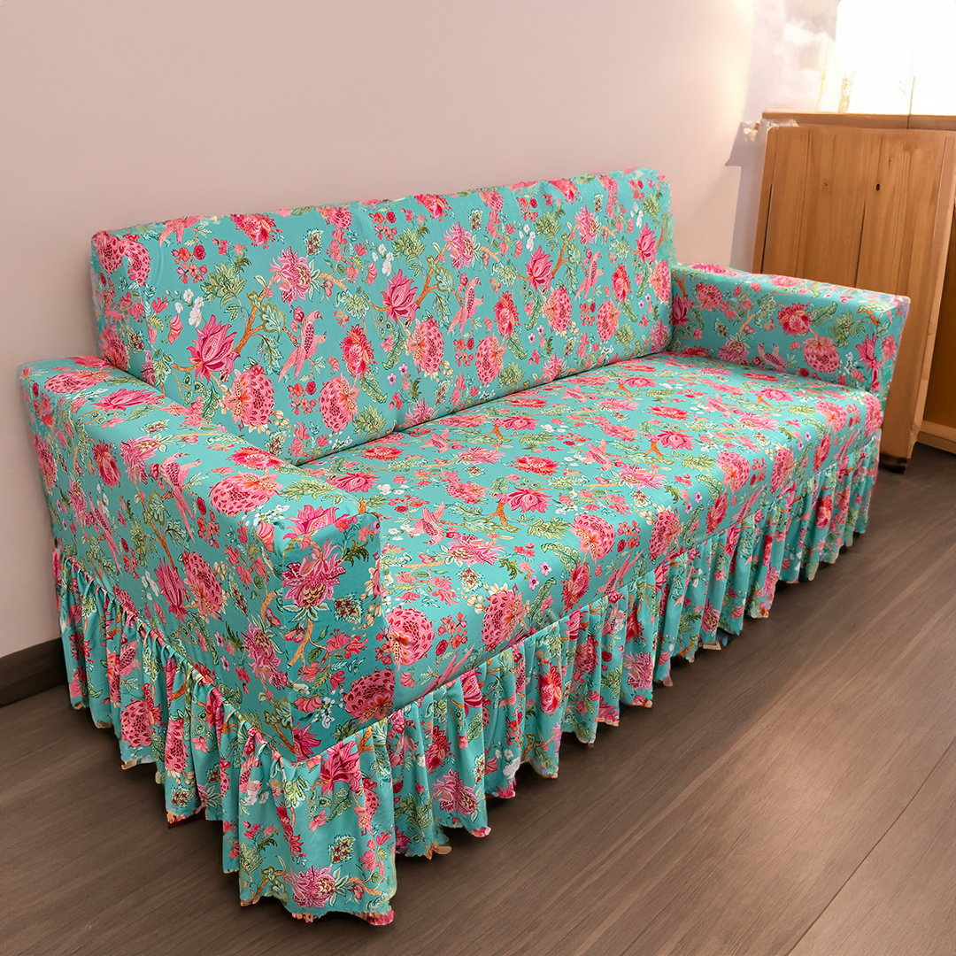 Birds Blossoms Elastic Printed frills covers