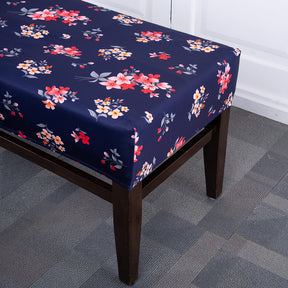 Purple Flower Elastic Bench Cover