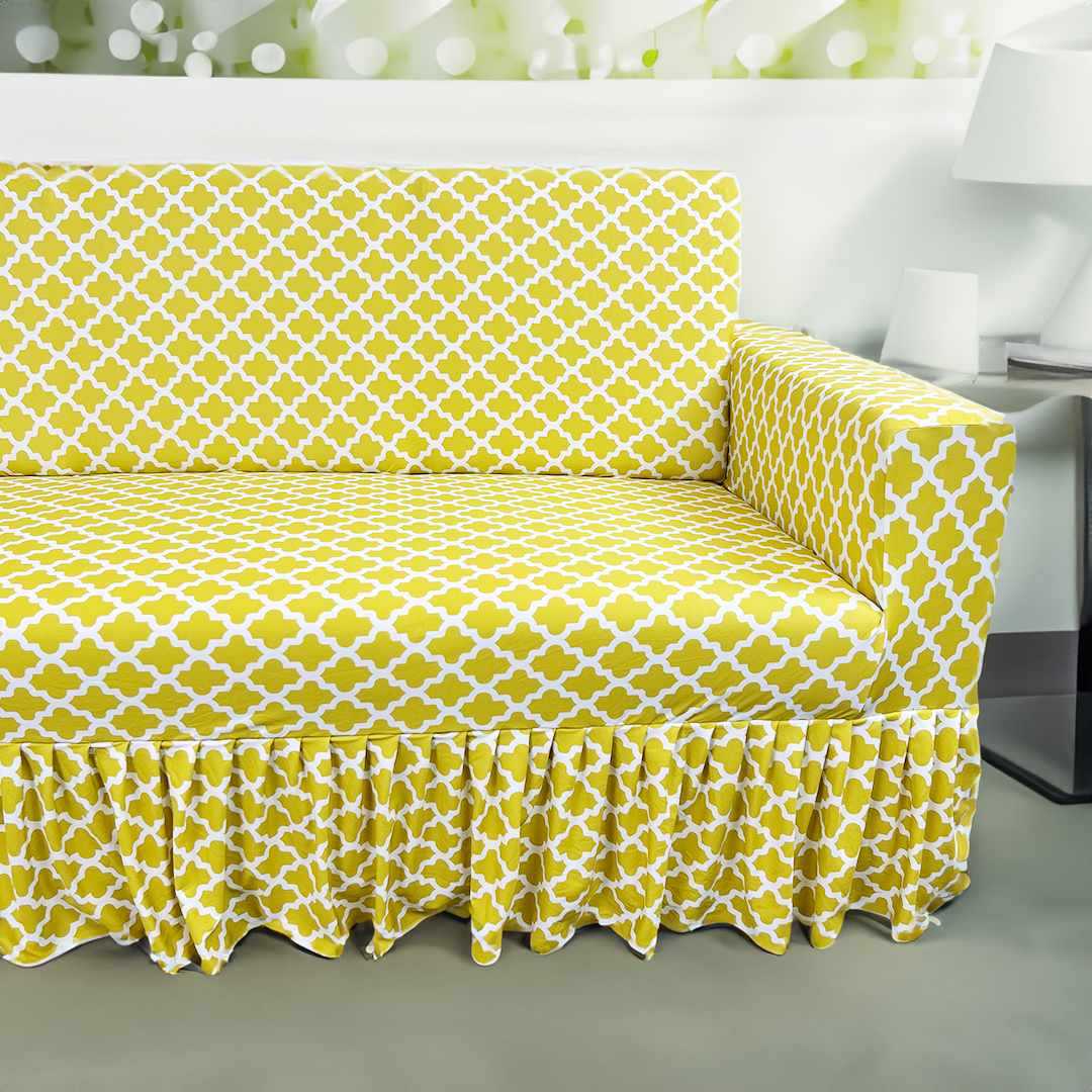 Crisp Yellow Elastic Printed frills covers