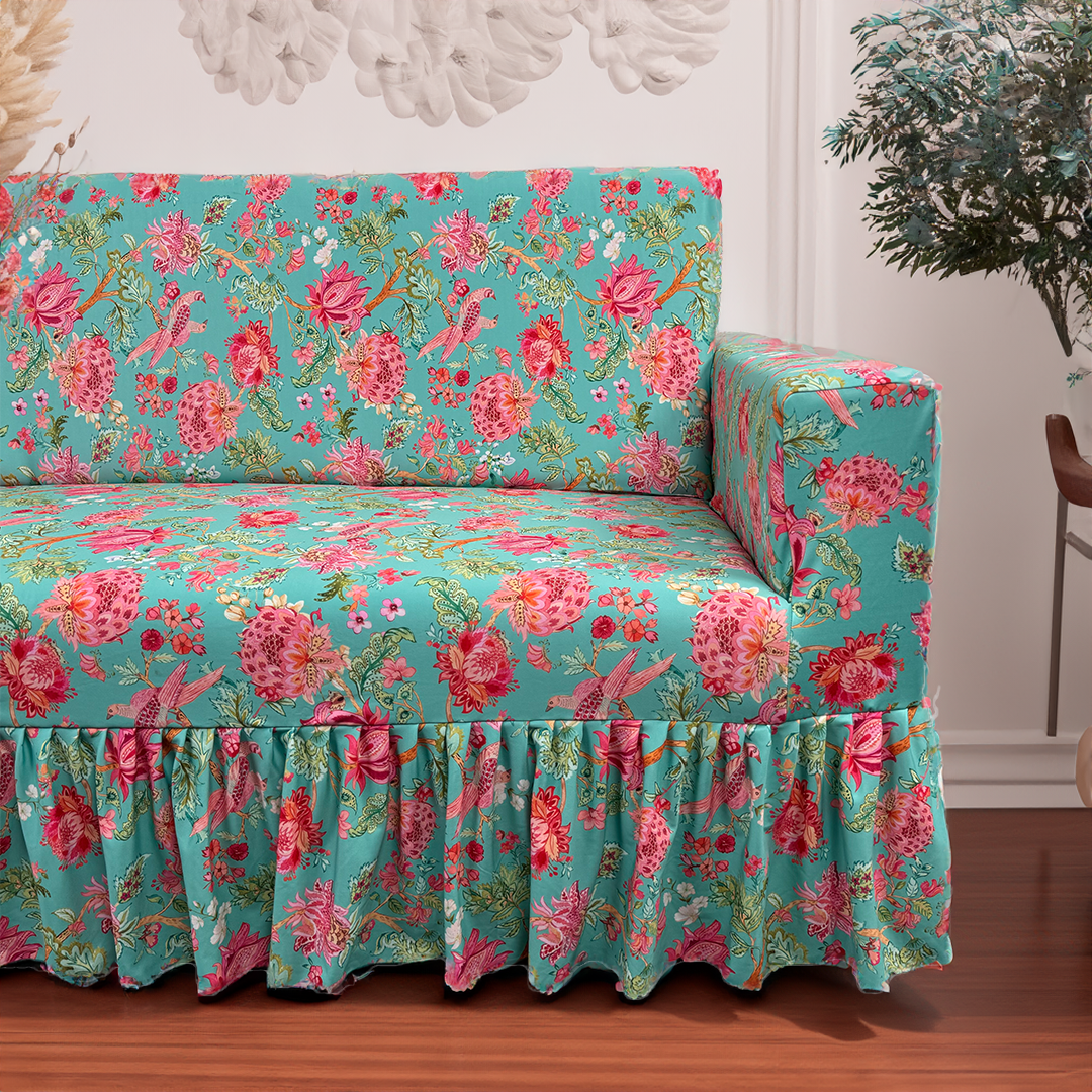 Birds Blossoms Elastic Printed frills covers