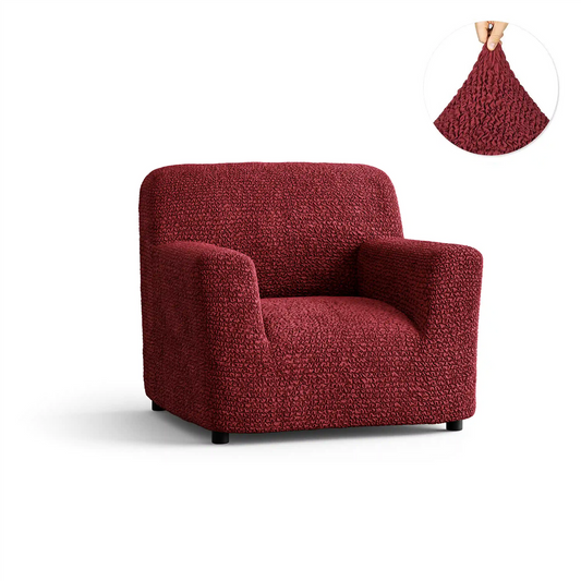 DivineTrendz™ Exclusive - Bordeaux Luxe Crinkle Sofa Cover