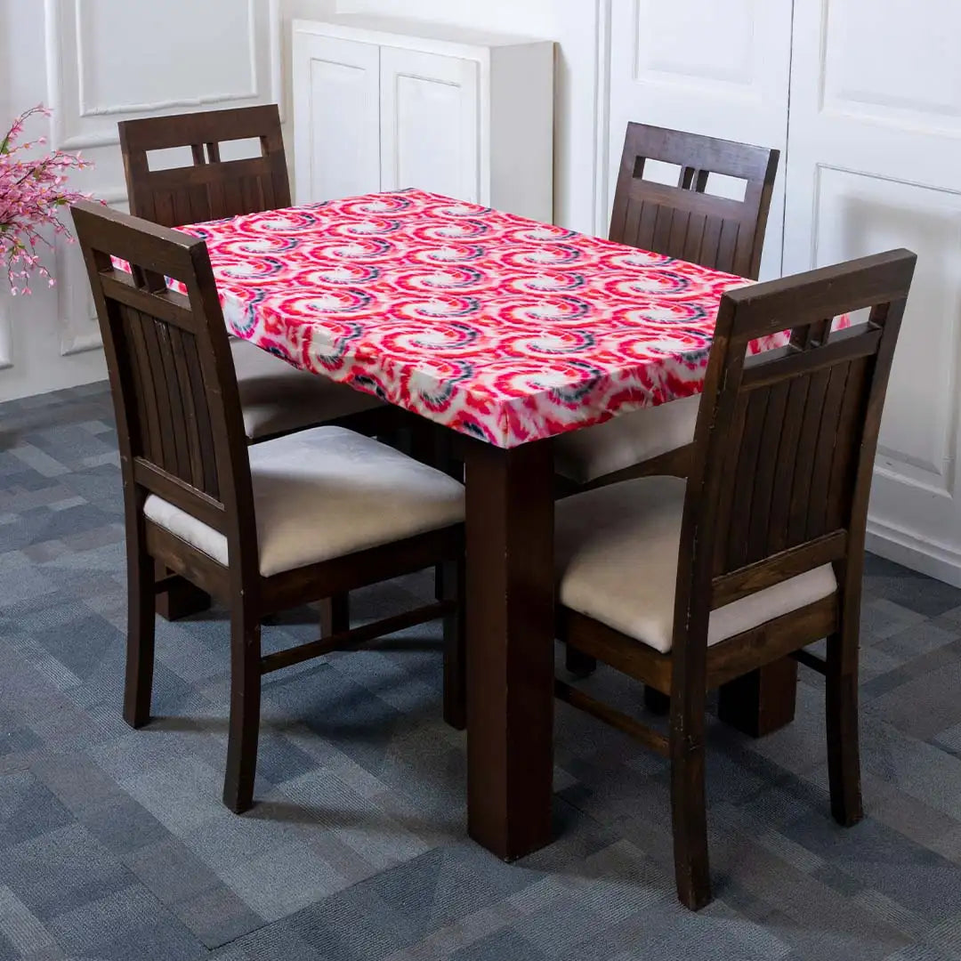 DivineTrendz Exclusive - Pink swirl Elastic Table Cover