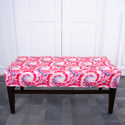 Pink Swirl Elastic Bench Cover