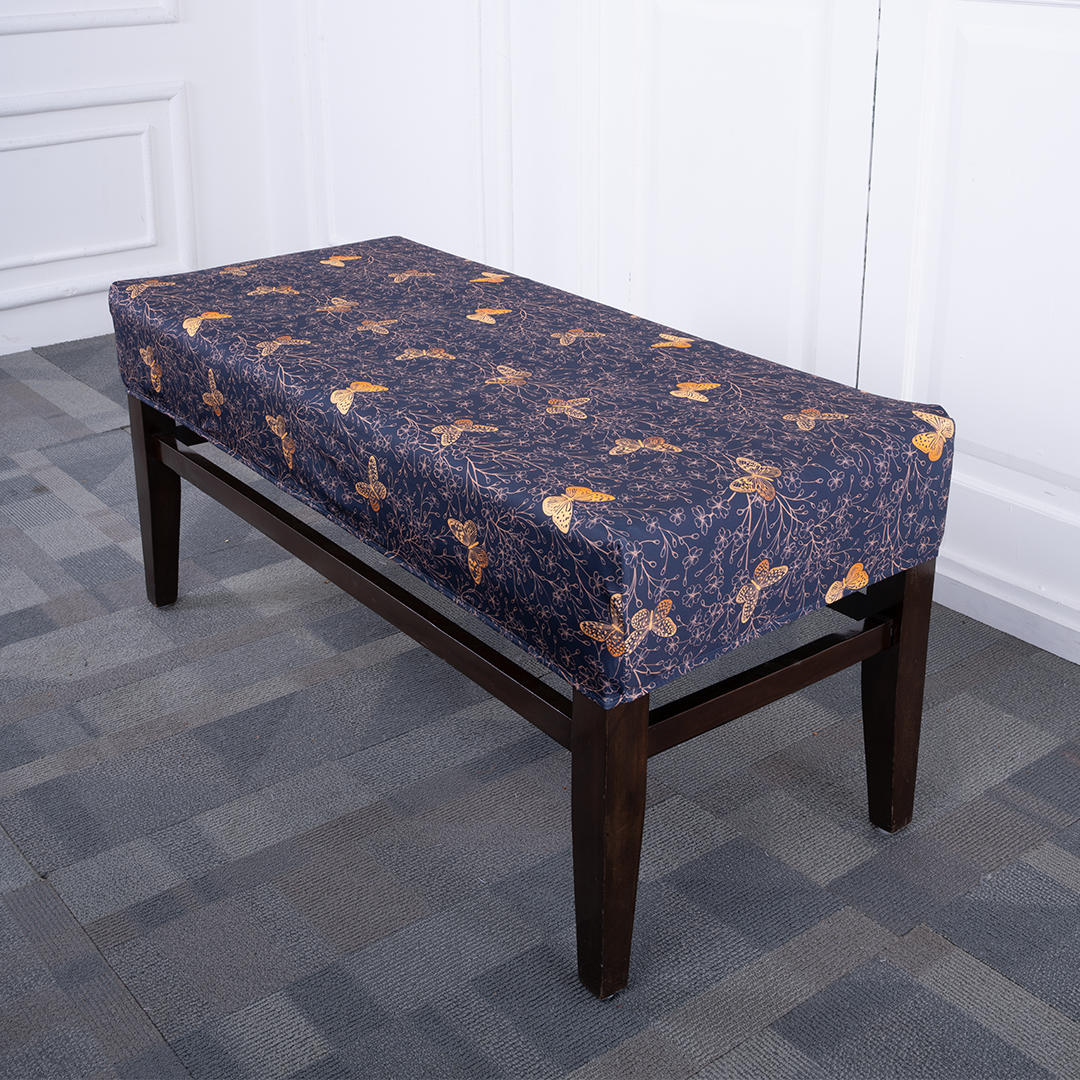 Golden Butterfly Elastic Bench Cover