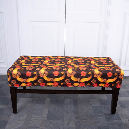 Retro Flowers Elastic Bench Cover