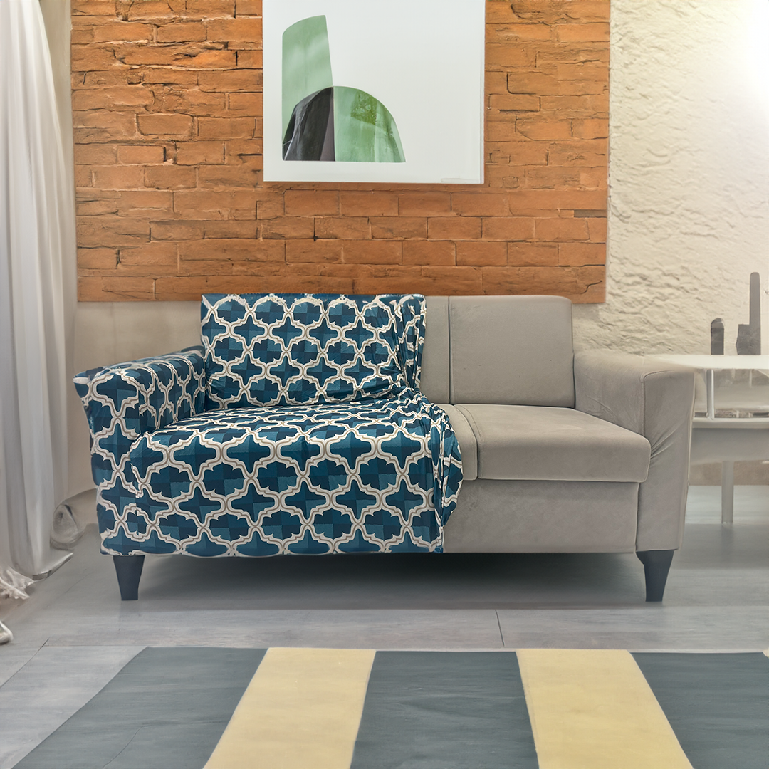 Ocean Blue Elastic Sofa Slipcovers