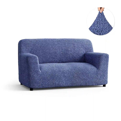 DivineTrendz™ Exclusive - Blue Luxe Crinkle Sofa Cover