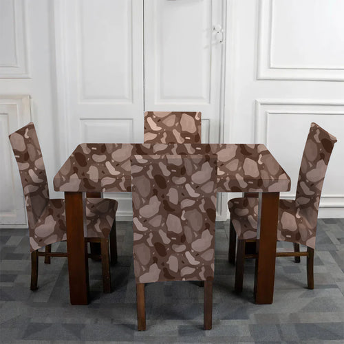 DivineTrendz Exclusive - Mocha Mousse Patch Texture Chair & Table Cover