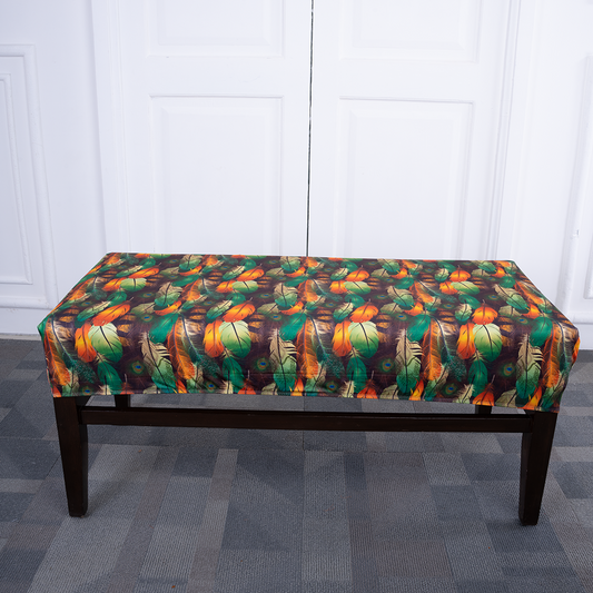 Peacock Feather Elastic Bench Cover