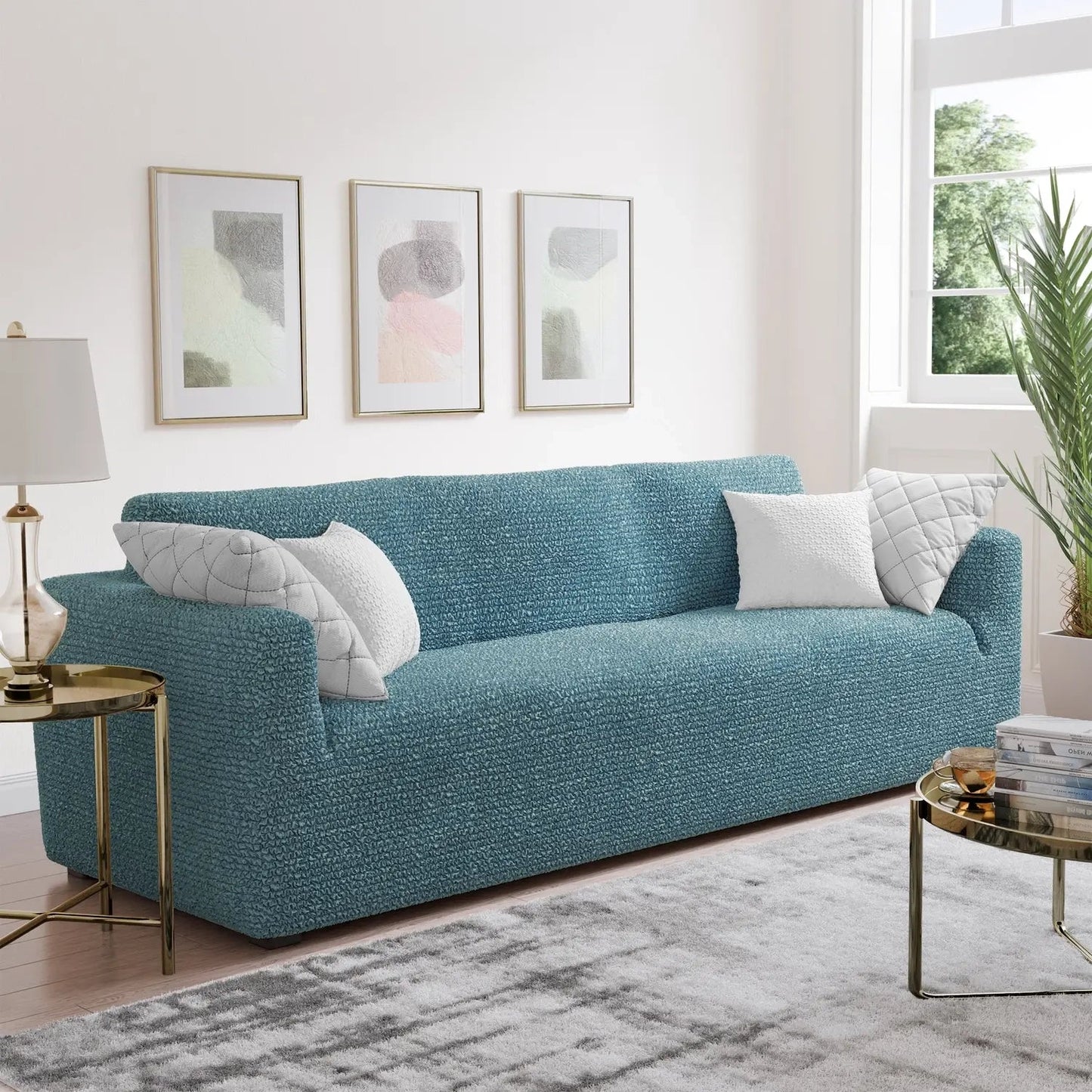 DivineTrendz™ Exclusive - Tiffany Crinkle Sofa Cover