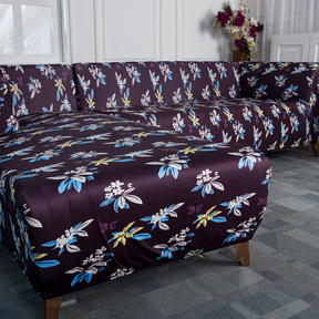 Floral Print Elastic L-Shape Sofa Covers