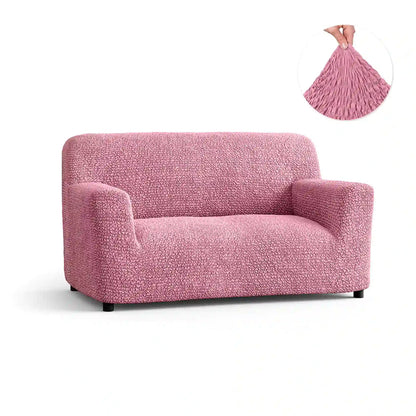 DivineTrendz™ Exclusive - Pink Luxe Crinkle Sofa Cover