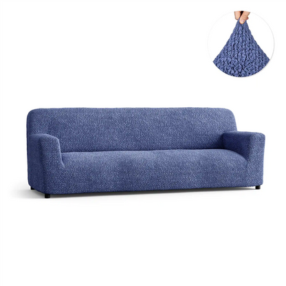 DivineTrendz™ Exclusive - Blue Luxe Crinkle Sofa Cover