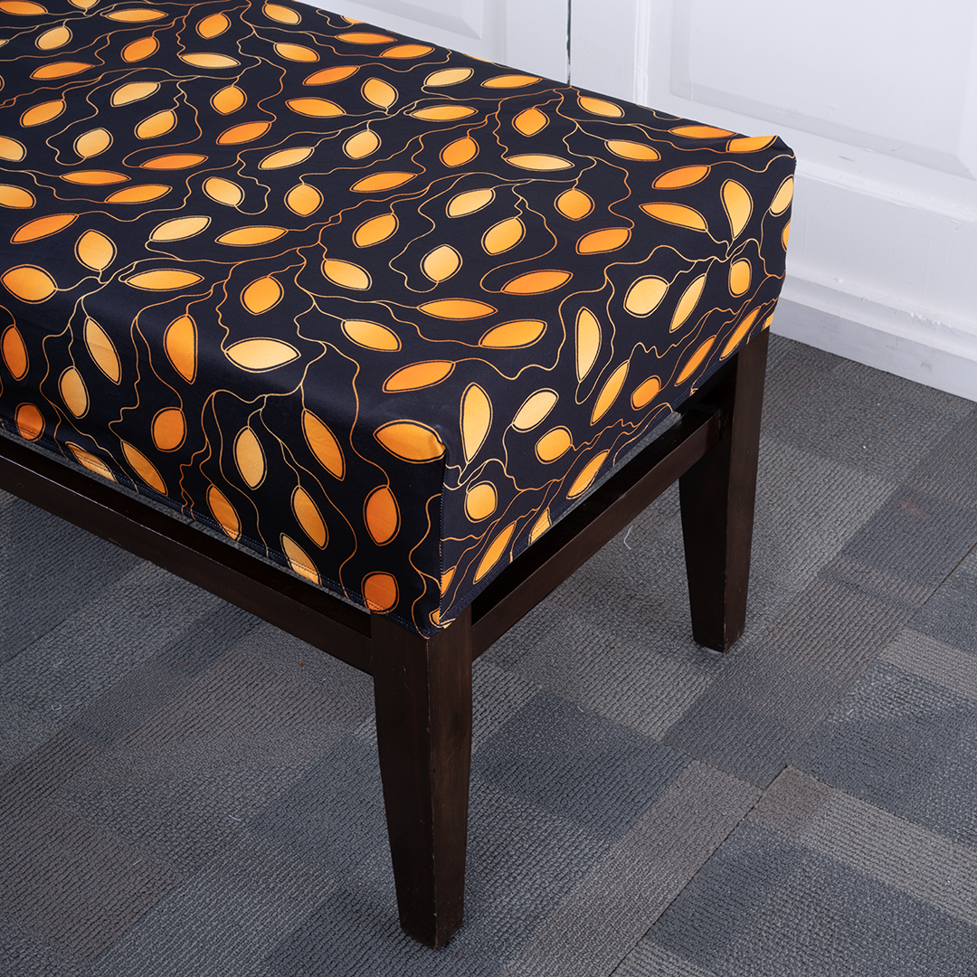 Golden Leaves Elastic Bench Cover