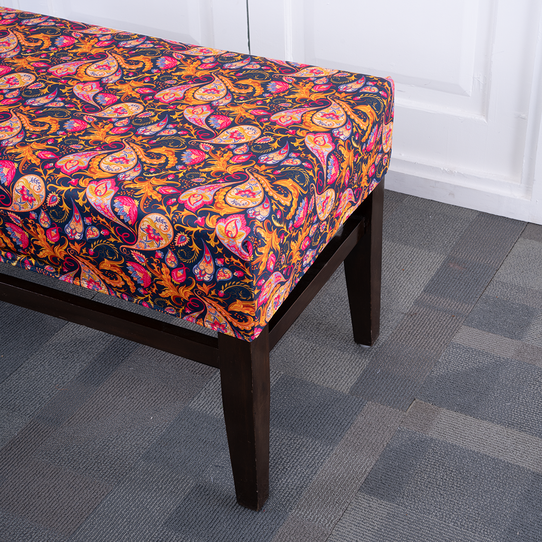 Paisley Pattern Elastic Bench Cover