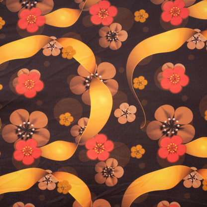 Retro Flowers Elastic Bench Cover