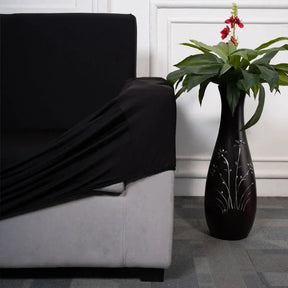 Black Solid Elastic Sofa Slipcovers