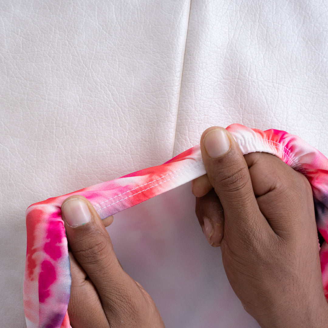 Pink Swirl Elastic Bench Cover