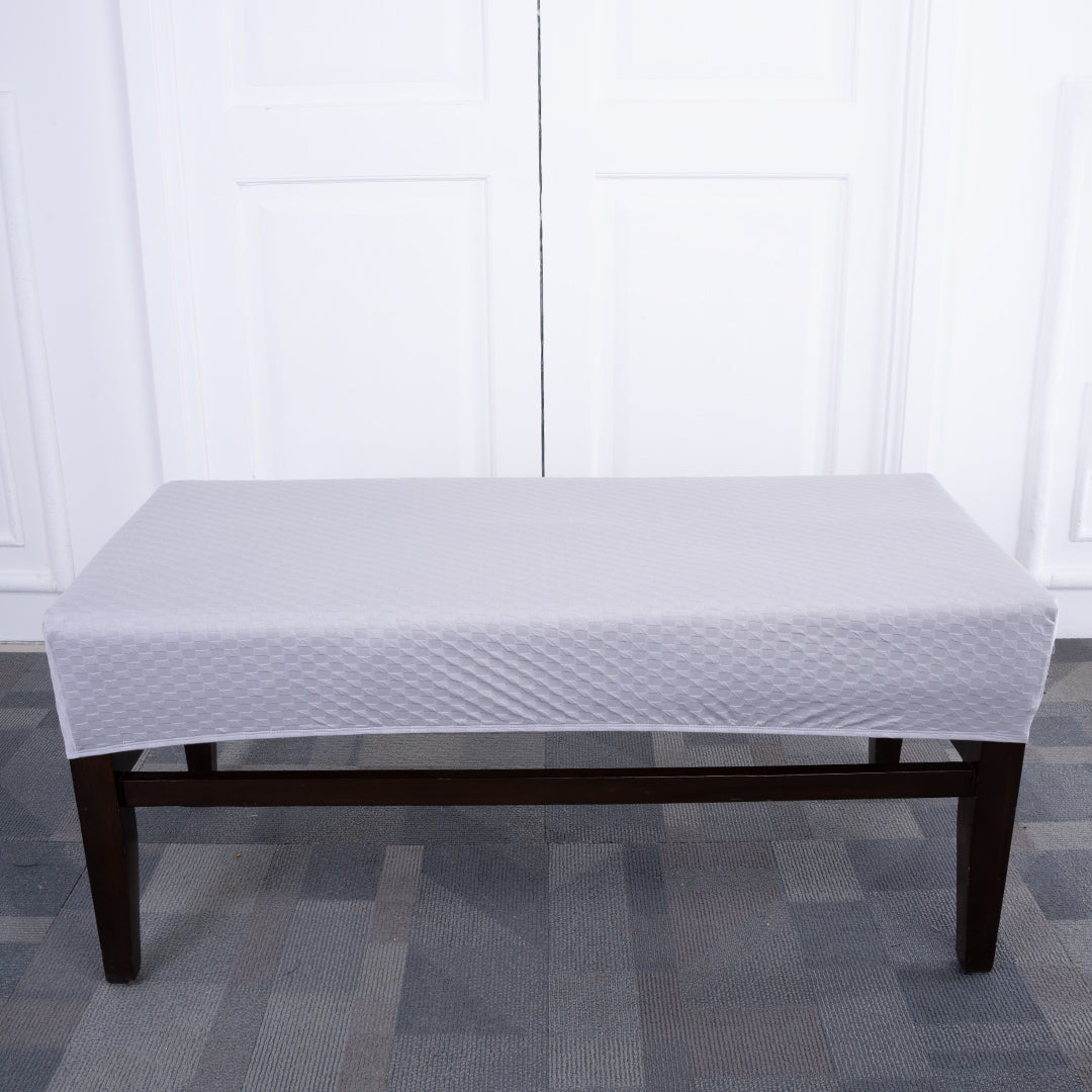 Grey Weave Elastic Bench Cover