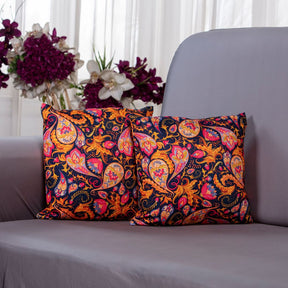 sofa cushion covers set- cushion covers for sofa-Pillow cover set of six: This refers to a set of six covers that are designed to fit over pillows. It is possible that this set is intended for use on a bed or for decorative purposes on a couch or chairs-100% splendex Machine wash cold. Wash dark colors separately. Do not soak. Do not bleach, tumble dry low, warm iron if necessary-cushion cover-stretchable-cushion cover near me -paisley pattern cushion cover.