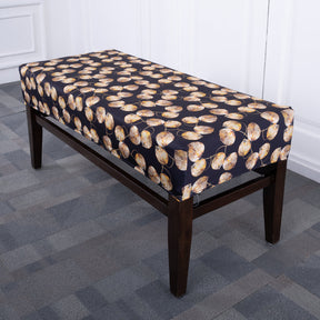 Metalic Leaves Elastic Bench Cover