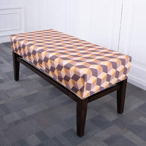 3D Polygon Striped Elastic Bench Cover