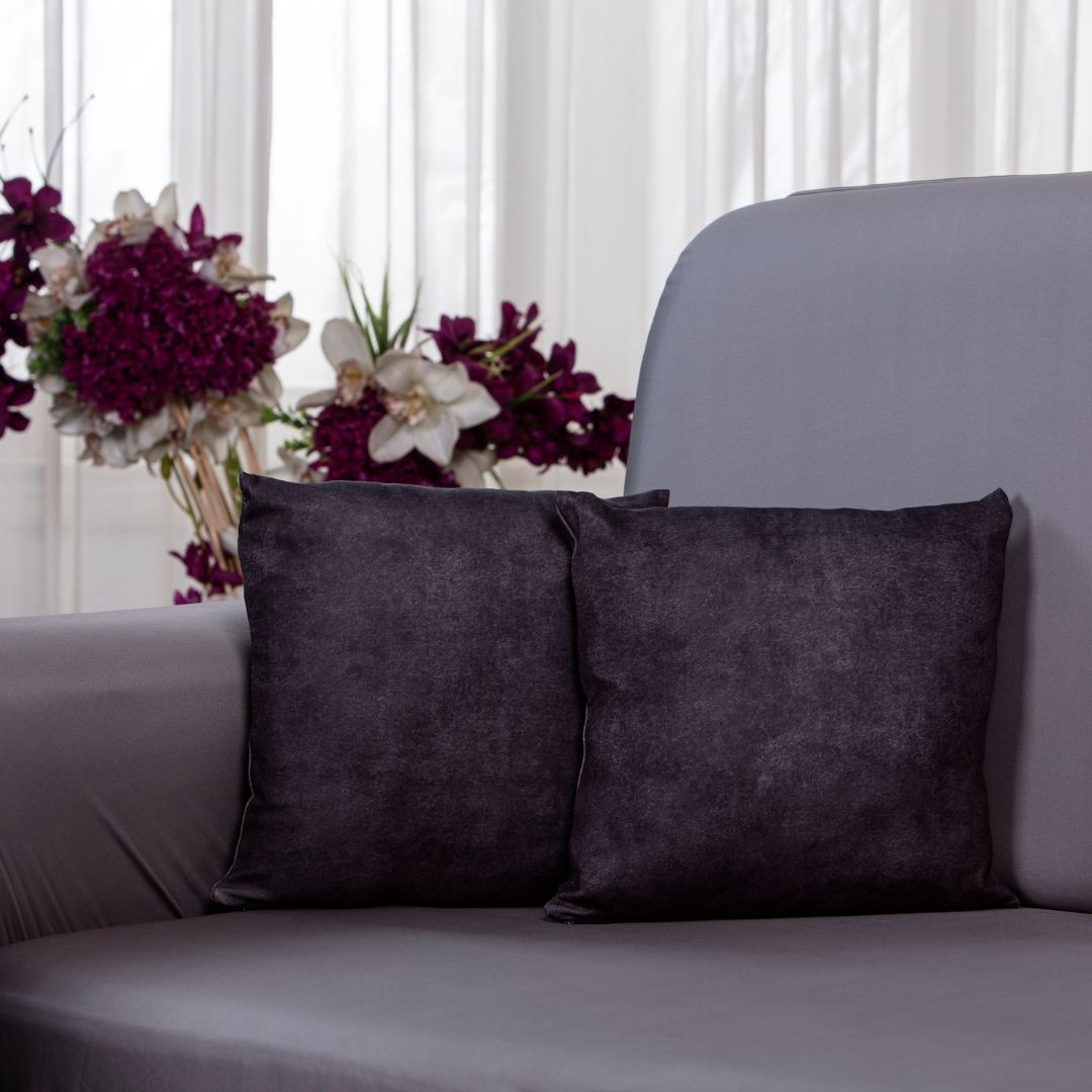 grey sofa cushion cover-https://divinetrendz.com/collections/pillow-cover-100% splendex Machine wash cold. Wash dark colours seperately. Do not soak. Do not bleach, tumble dry low, warm iron if necessary-super stretchable covers-grey velvet cushion cover.   