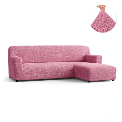 DivineTrendz™ Exclusive - Pink Luxe Crinkle Sofa Cover