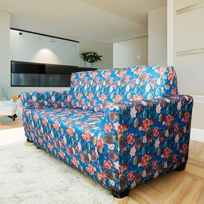 Blue flower Elastic Sofa Slipcover