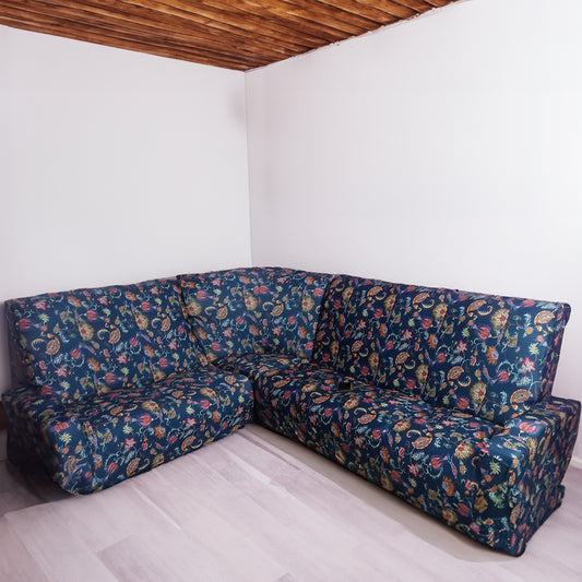 L-Shape Sofa Cover - Blooming Ocean Weaves