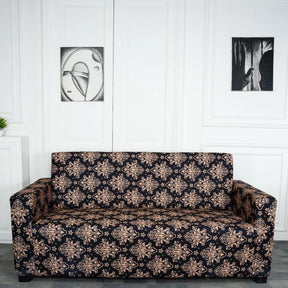 Beige & Black 3 Seater Sofa Cover