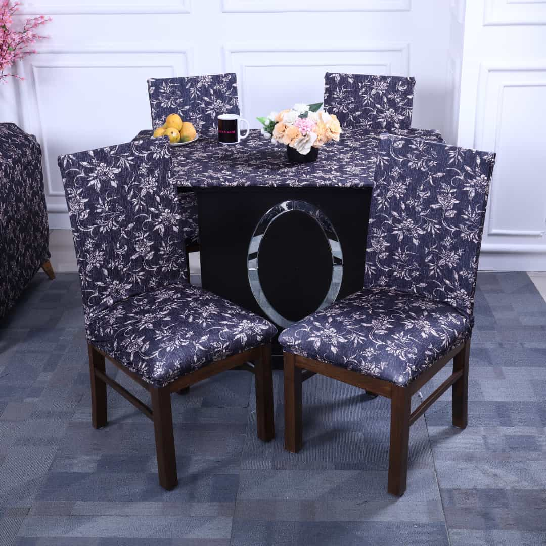 Black beige abstract elastic chair,table cover